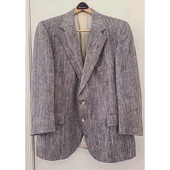 Mark Shale Harris Tweed 100% Wool 2 Button Blazer Sport Coat Jacket Vintage 38S - Picture 1 of 10